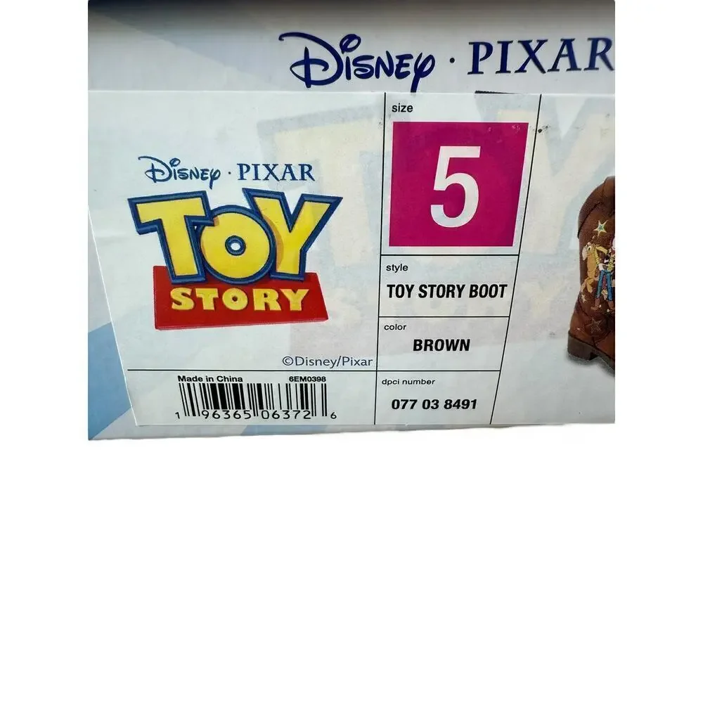 Disney Pixar Kids Brown Toy Story Kids Cowboy Western Boots Size 5